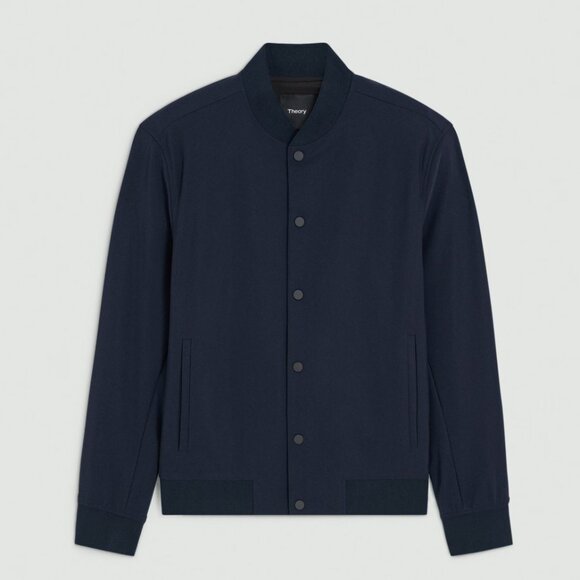Theory Murphy Precision Ponte Bomber Jacket XL Navy - Picture 4 of 8